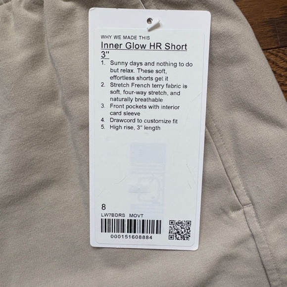 NWT Lululemon Inner Glow Shorts Mojave Tan Size 8 - Picture 3 of 4
